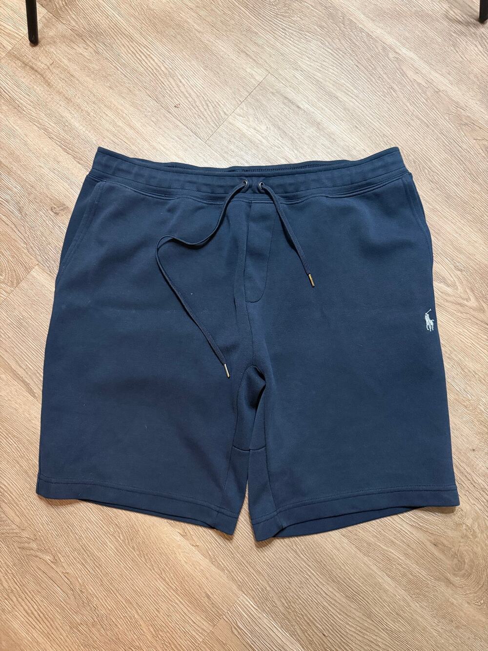 Polo Ralph Lauren Fleece Shorts Mens Large Navy Blue Pony Logo Drawstring